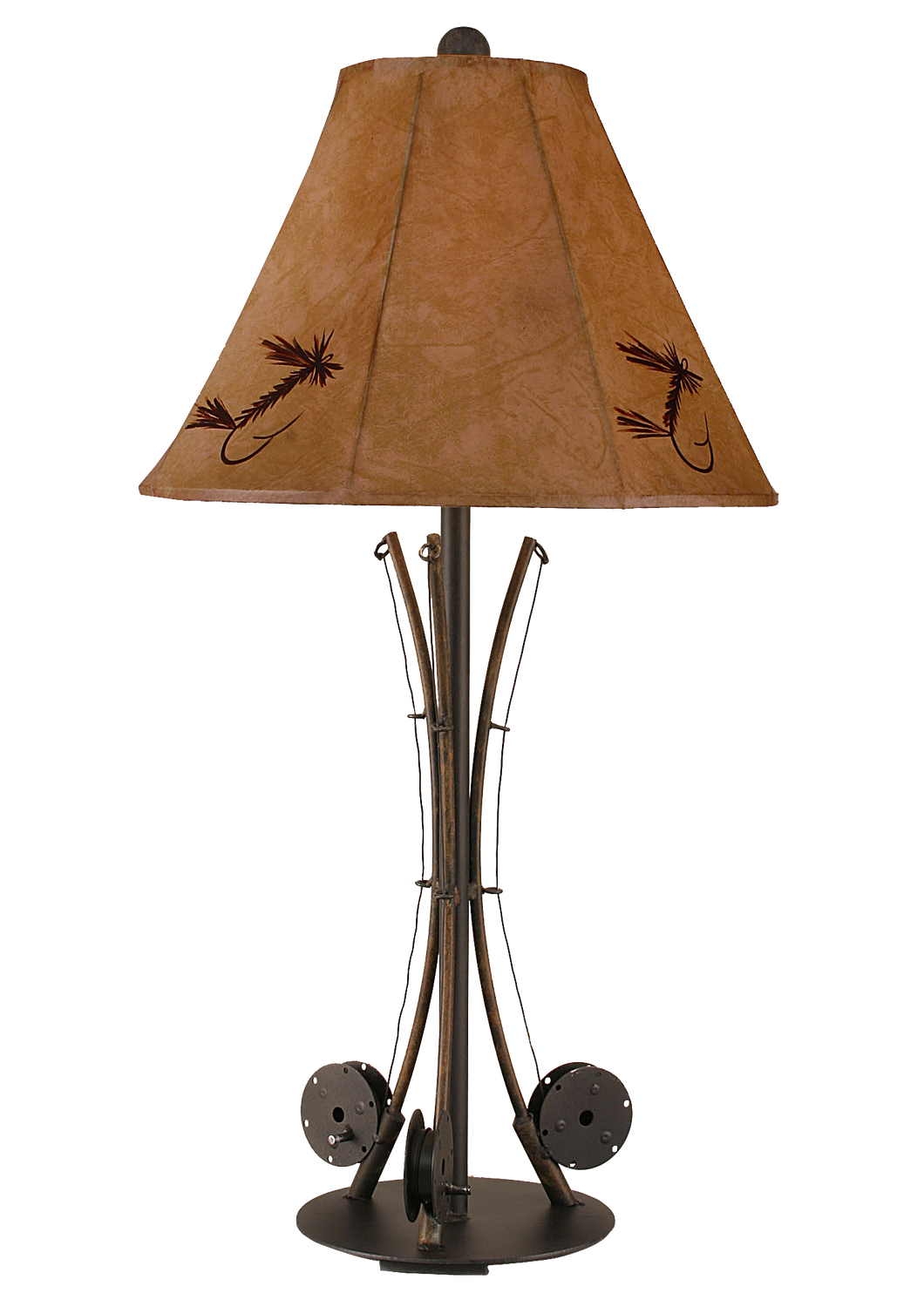 Rustic 3 Fishing Pole Table Lamp