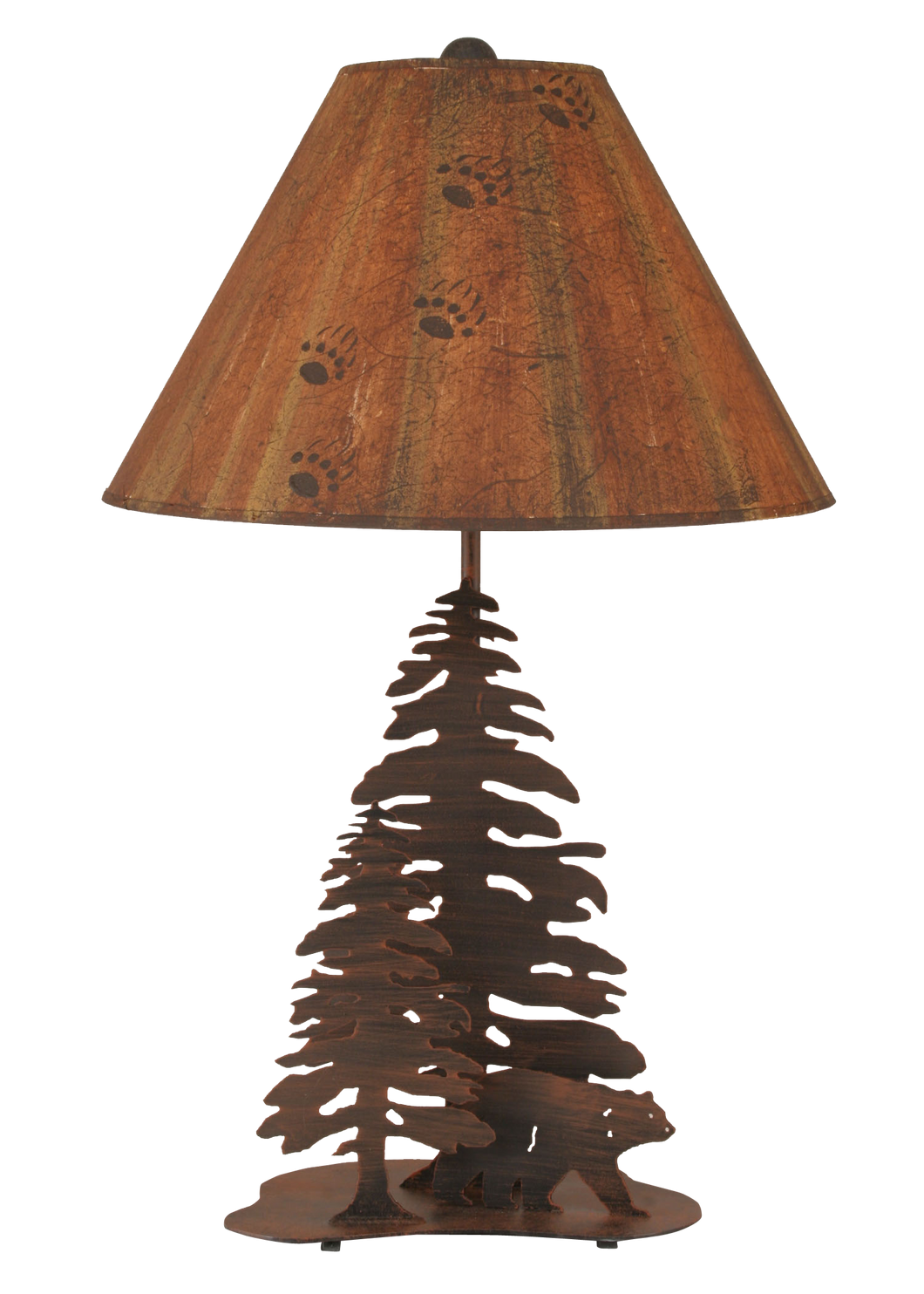 Burnt Sienna 2 Tree and Bear Table Lamp