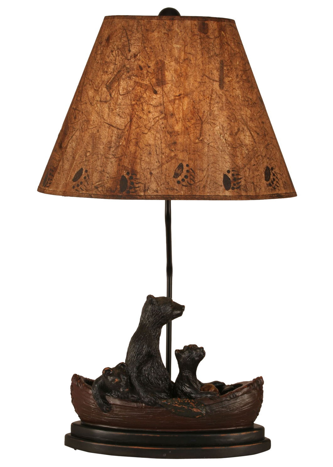 Riverwoods Bear Family in Canoe Table Lamp