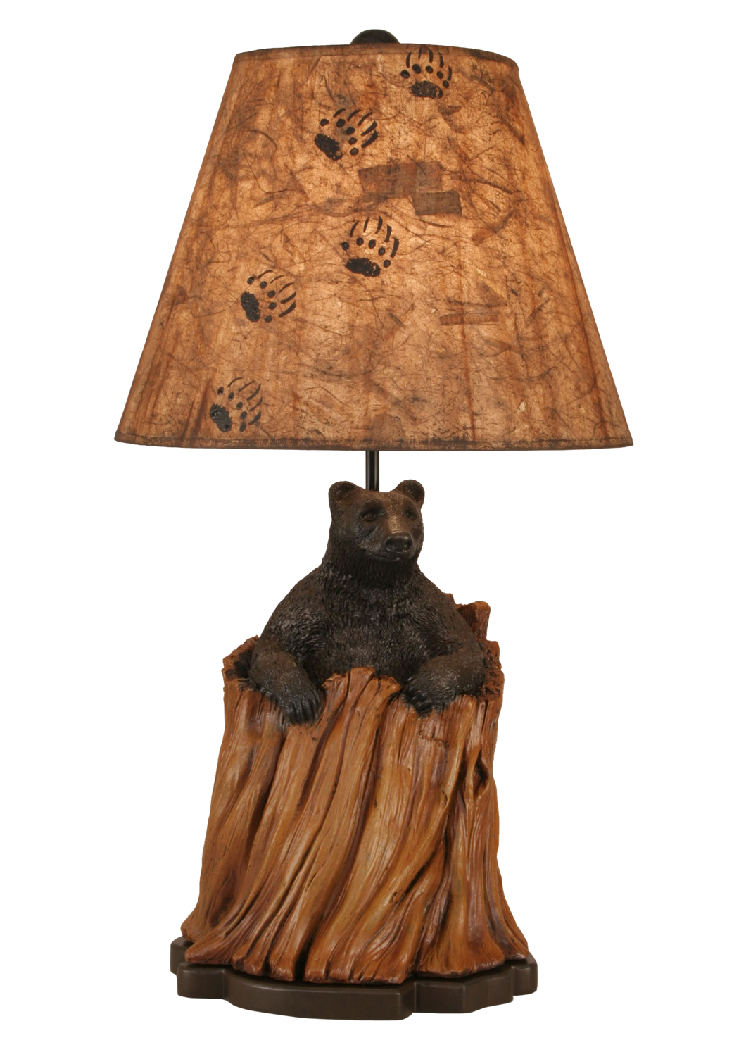 Kodiak/Honey Bear in Stump Table Lamp