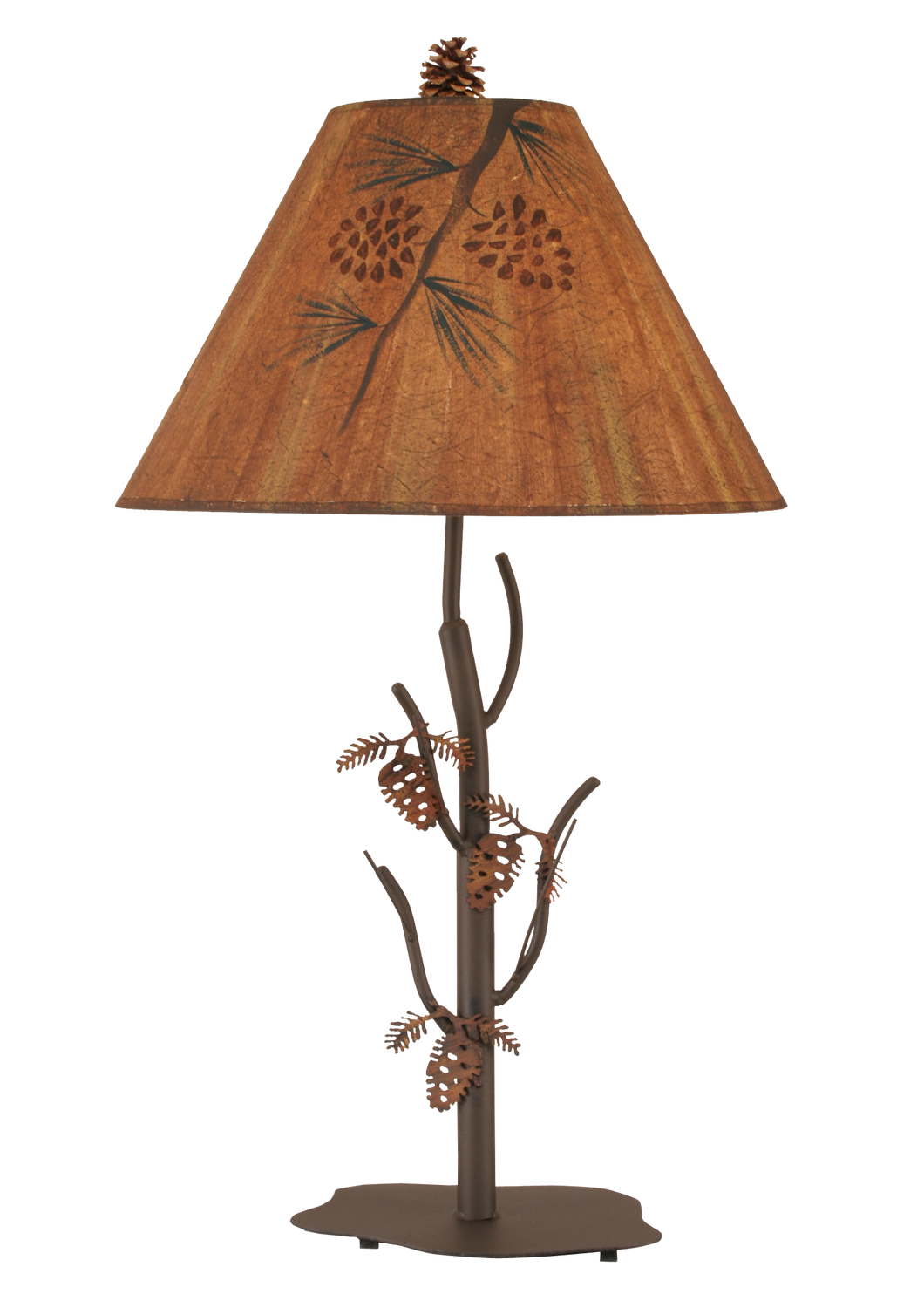 Charred Iron Pine Tree Table Lamp