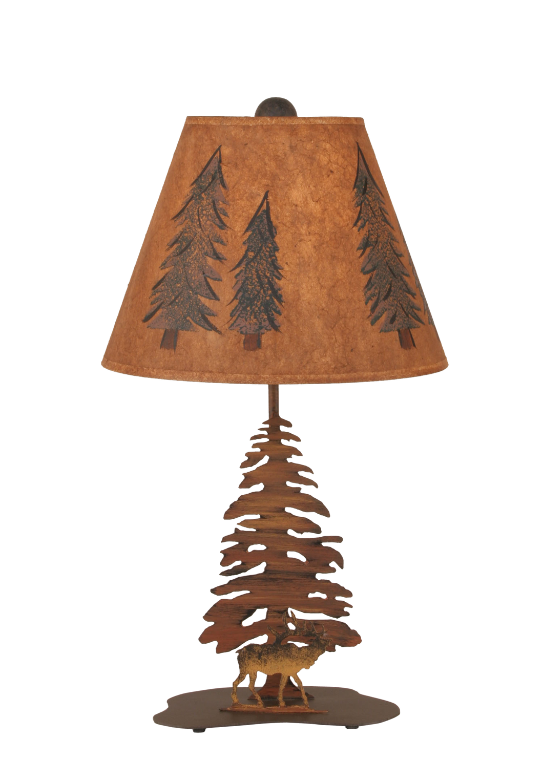 Charred Tree and Elk Accent Lamp
