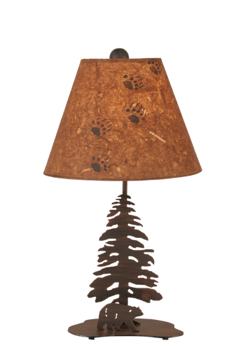 Burnt Sienna Tree and Bear Accent Lamp