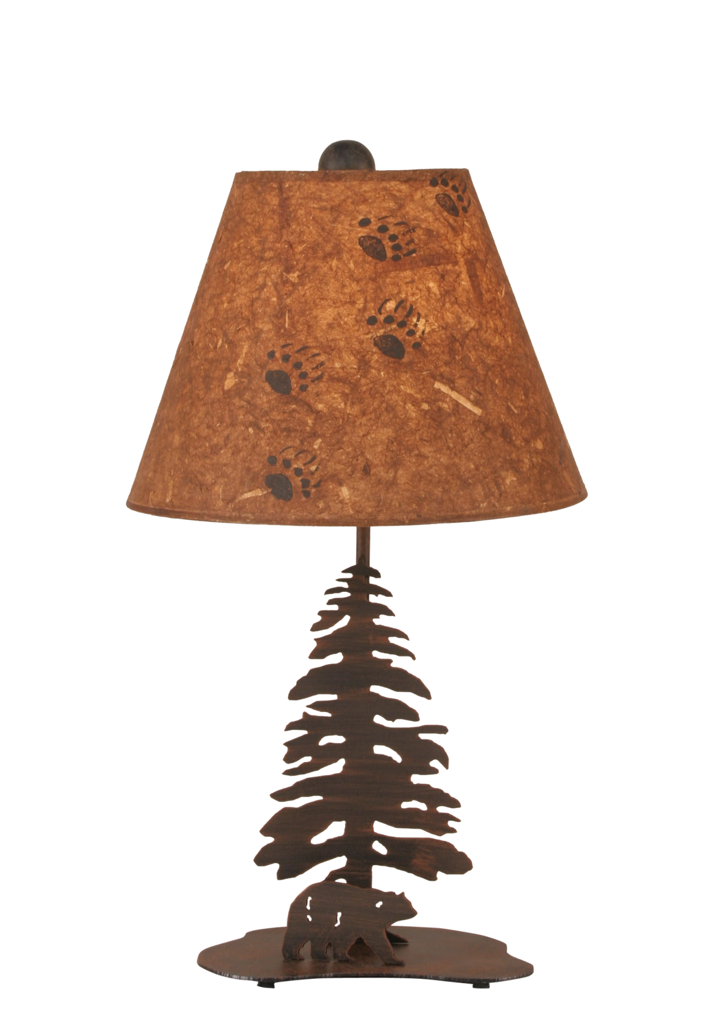 Burnt Sienna Tree and Bear Accent Lamp