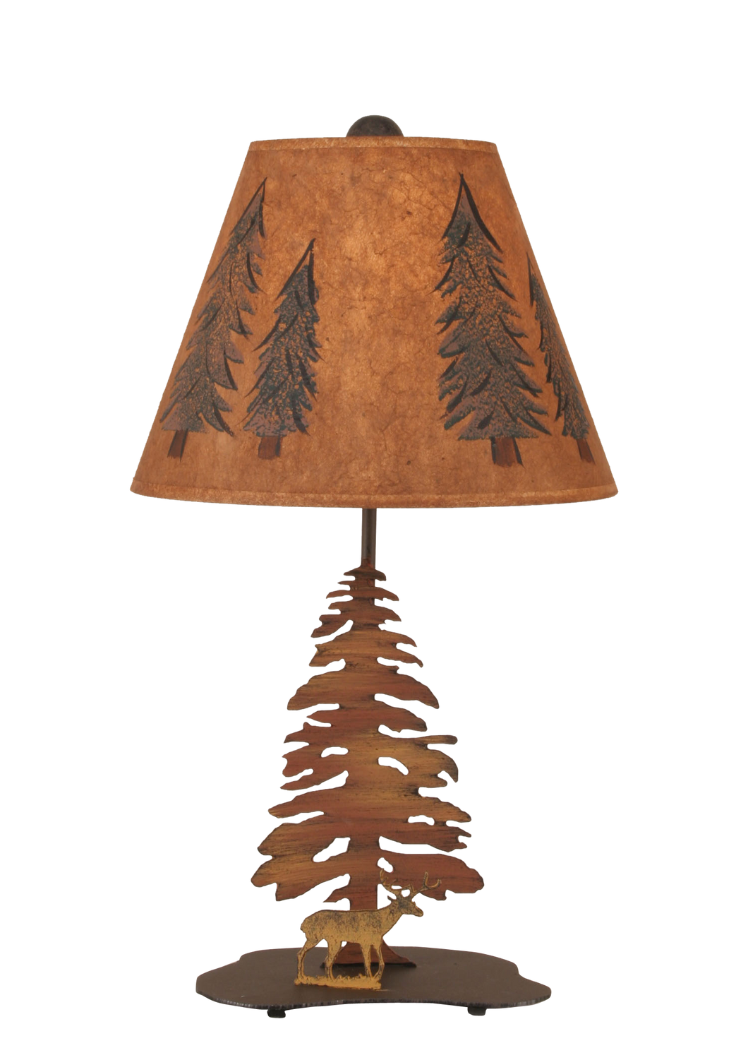 Charred Tree and Deer Accent Lamp