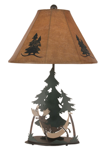 Outland Moose In Hammock Table Lamp