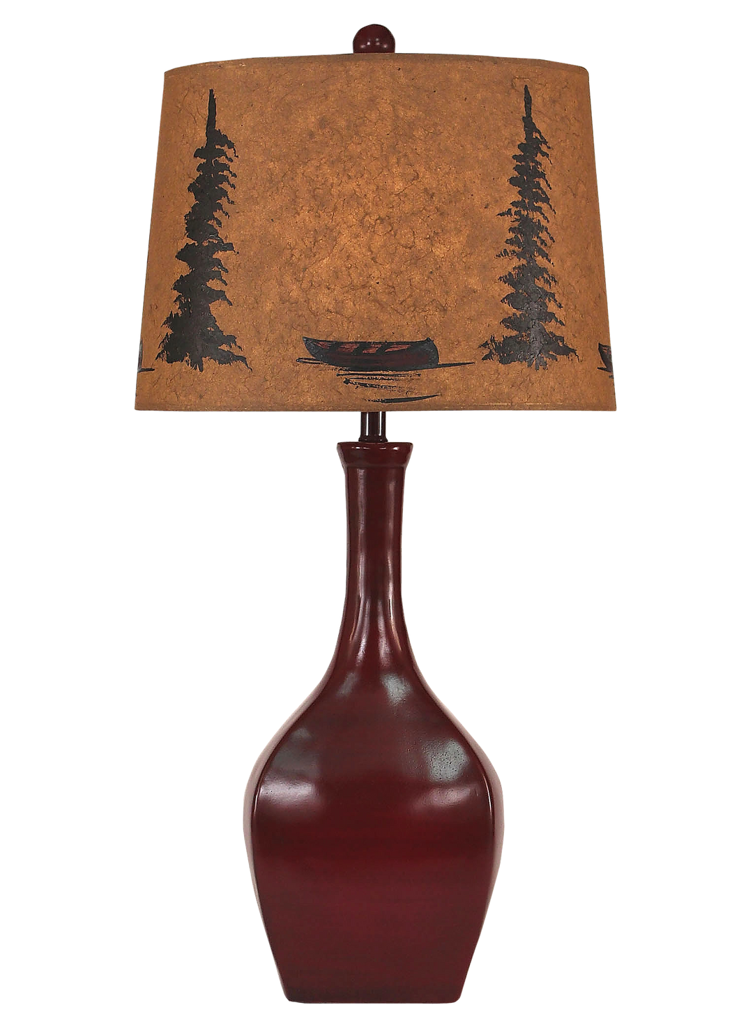 Spanish Tile Oval Genie Table Lamp w/ Canoe Scene Shade