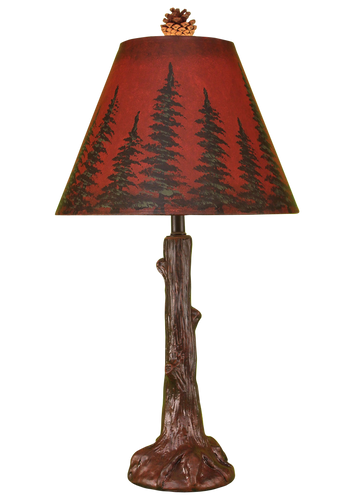 Burnt Red Tree Trunk Table Lamp