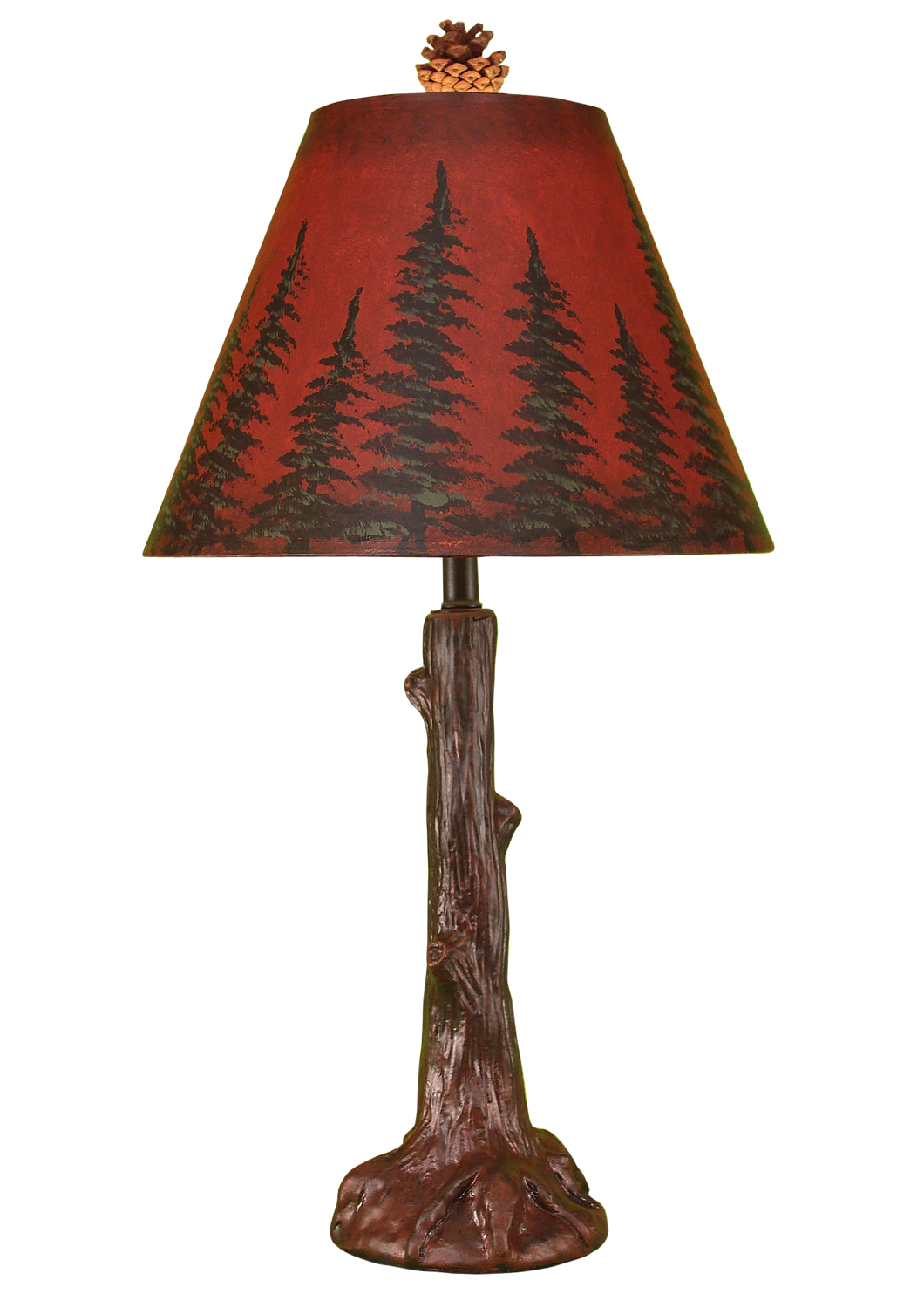 Burnt Red Tree Trunk Table Lamp
