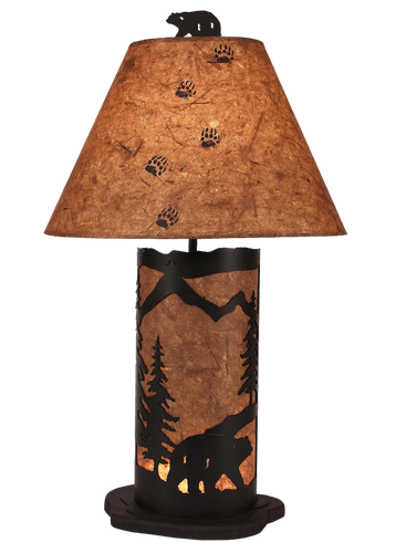 Kodiak Small Bear Scene Table Lamp w/ Night Light