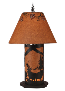 Kodiak Small Elk Scene Table Lamp w/ Night Light