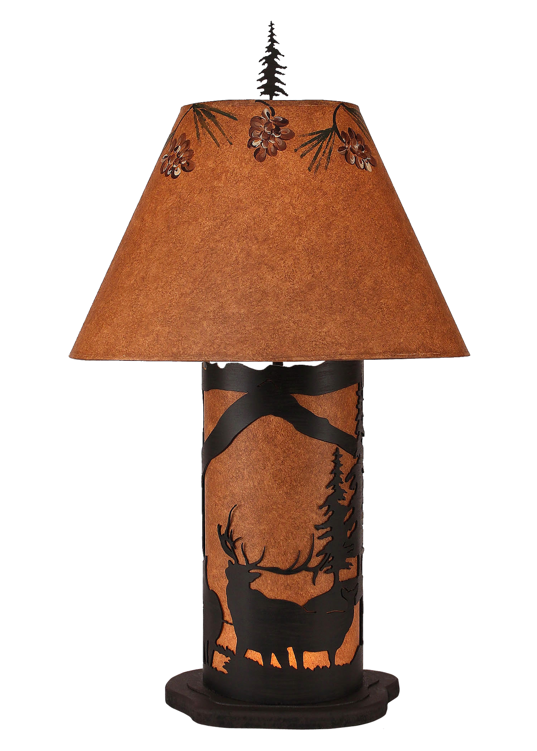 Kodiak Small Elk Scene Table Lamp w/ Night Light