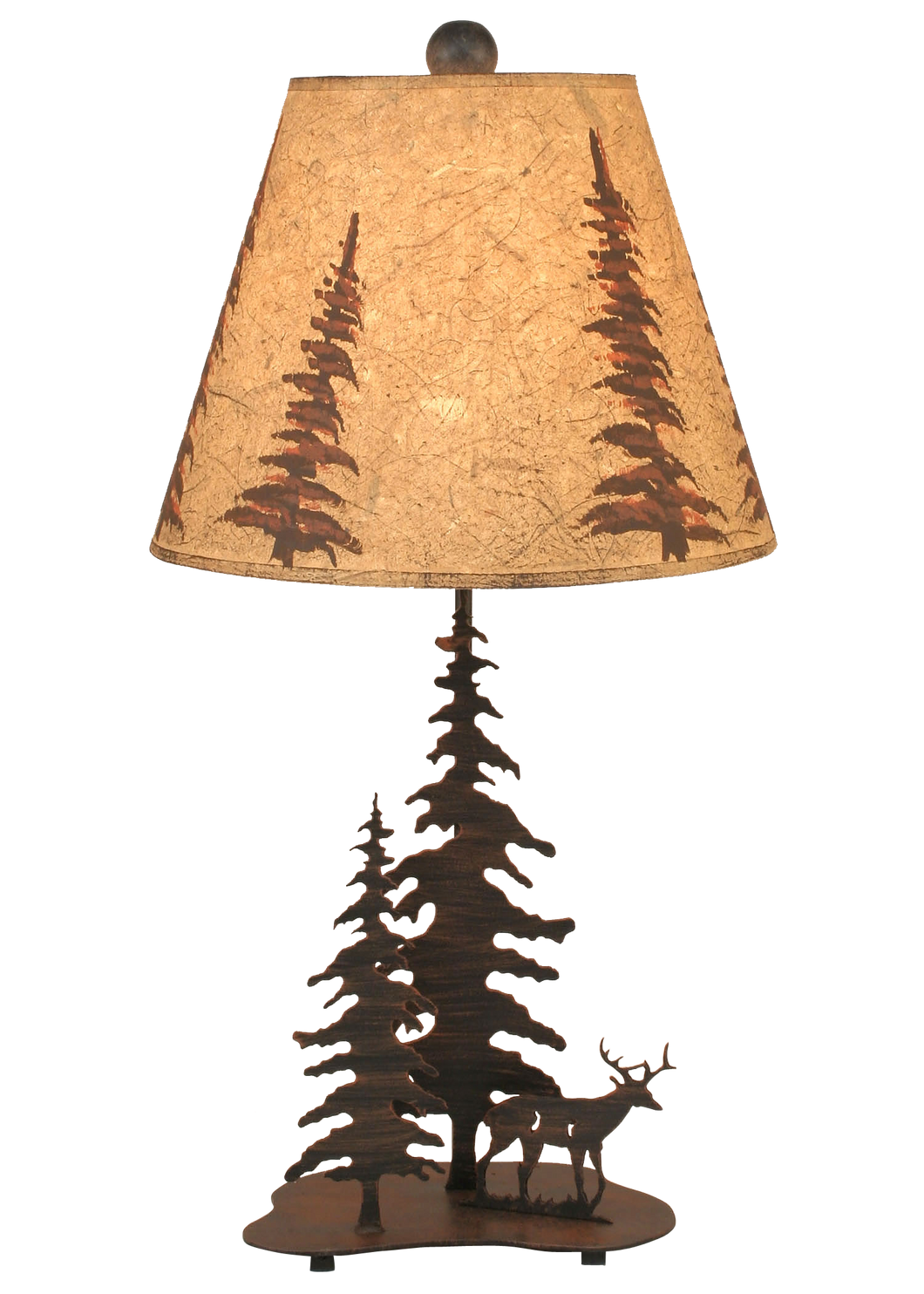 Burnt Sienna 2 Tree and Deer Accent Lamp