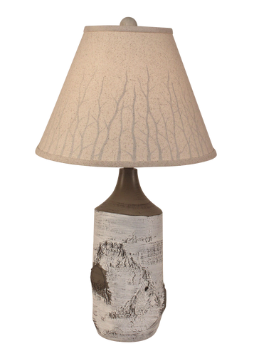 Birch Table Lamp with Branch Silhouette Shade