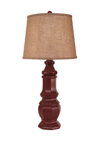 Distressed Red Octagon table Lamp