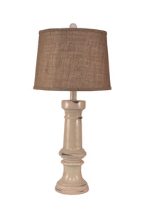 Distressed Cottage Chunky Casual Table Lamp