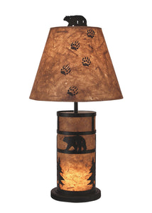 Bear and Tree Mission Style Accent Lamp w/ Night Light