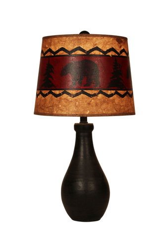 KODIAK EGGPLANT LAMP WITH BEAR SHADE