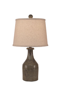 Tarnished Pale Grey Small Clay Jug Accent Lamp
