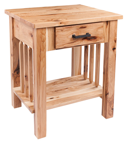 One Drawer Hickory End Table