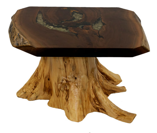 Maple Top Coffee Table with Cedar Stump