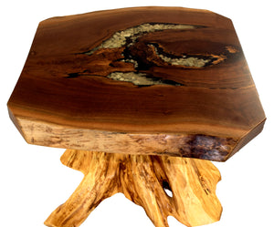 Maple Top Coffee Table with Cedar Stump